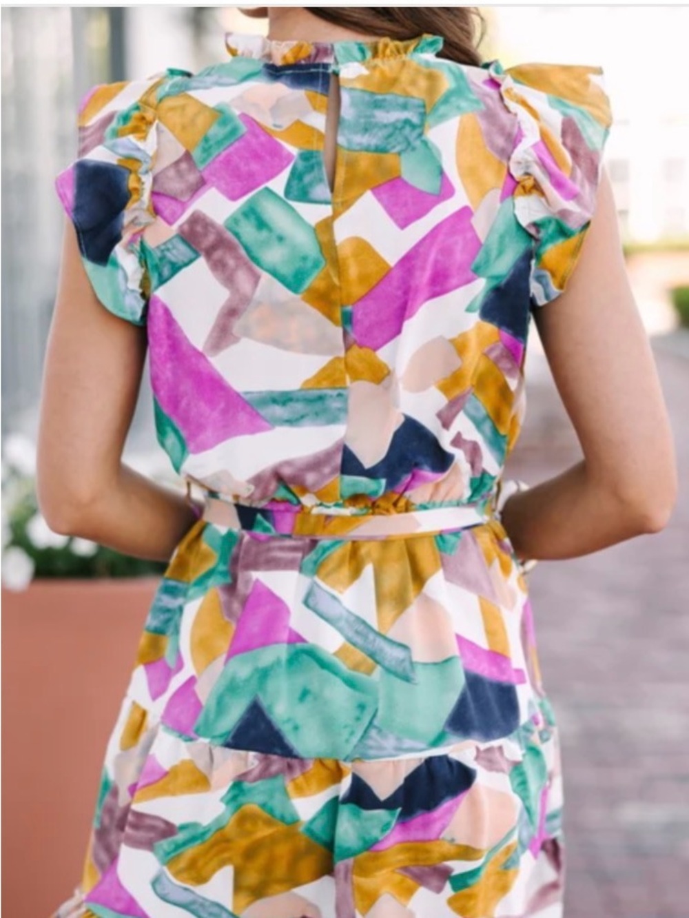Umgee Abstract Ruffle Dress - Picture 3 of 4